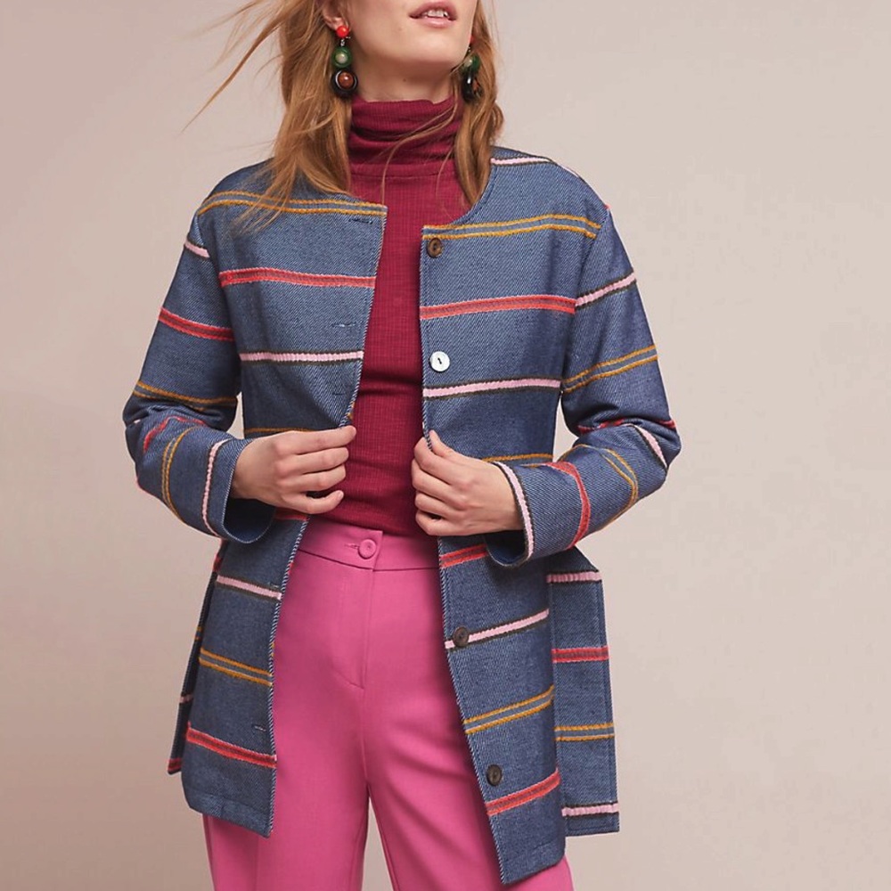 New Anthropologie Dolan Piccadilly Striped Coat
